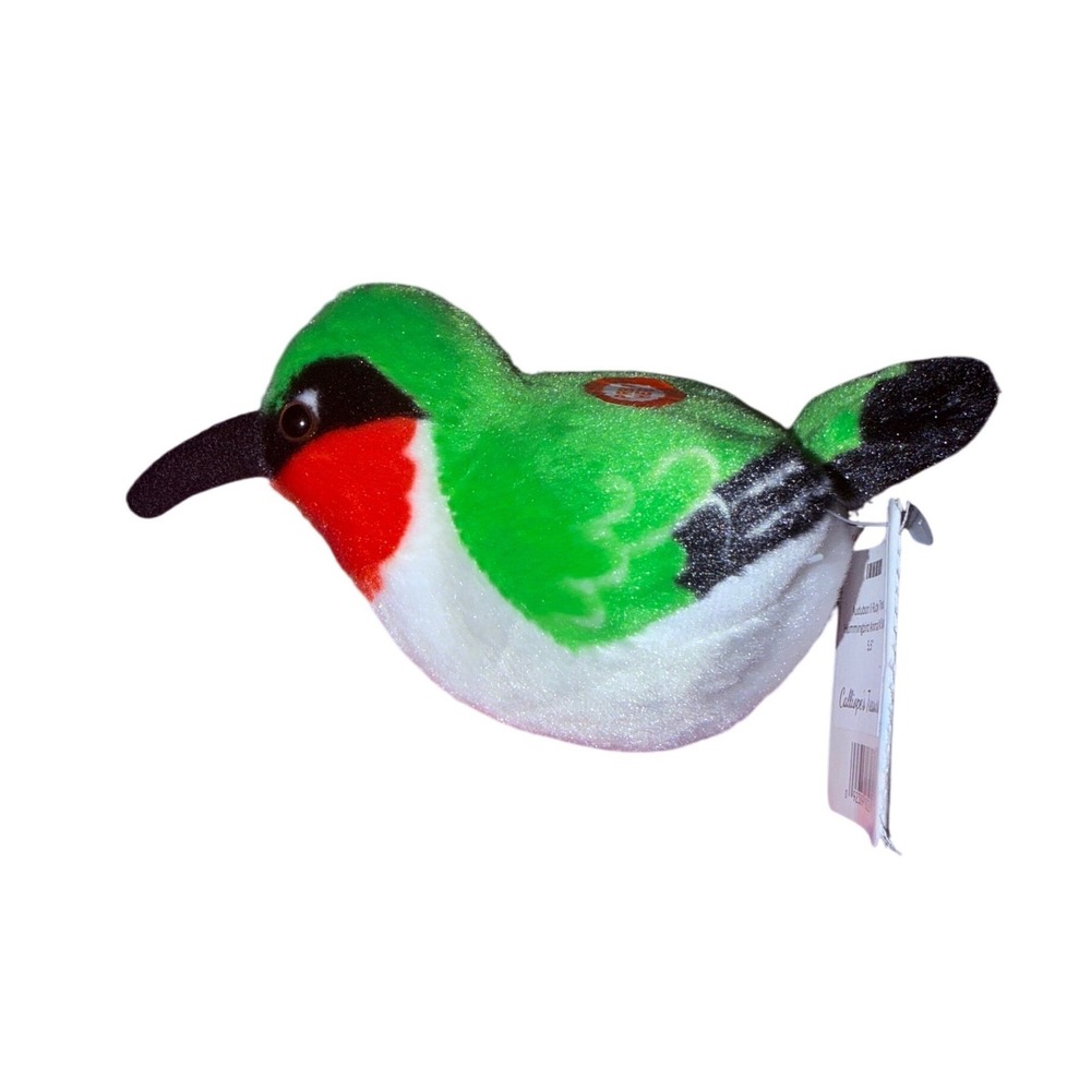 Wild Republic Audubon Ruby Throated Hummingbird Plush with Sound New‎